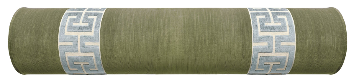 THE BOLSTER :: STRIE VELVET // SPANISH MOSS + GREEK TRIM