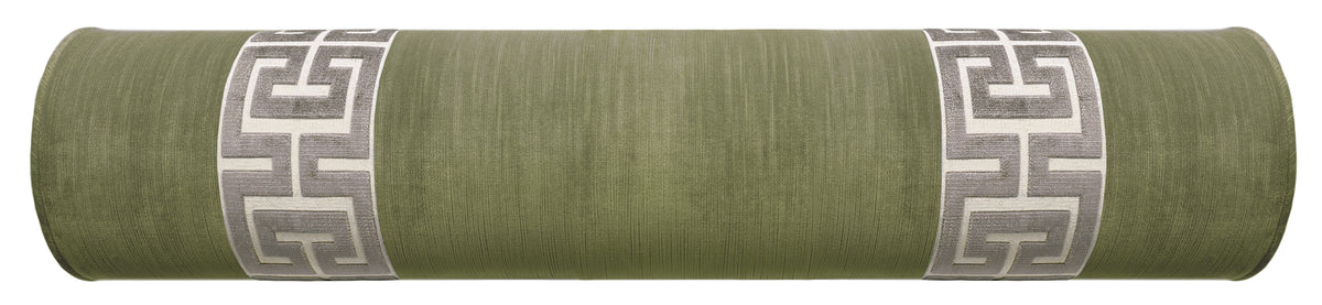 THE BOLSTER :: STRIE VELVET // SPANISH MOSS + GREEK TRIM