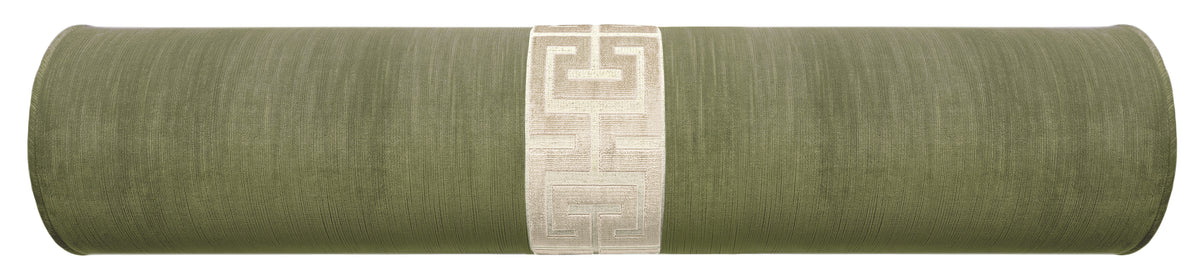 THE BOLSTER :: STRIE VELVET // SPANISH MOSS + GREEK TRIM