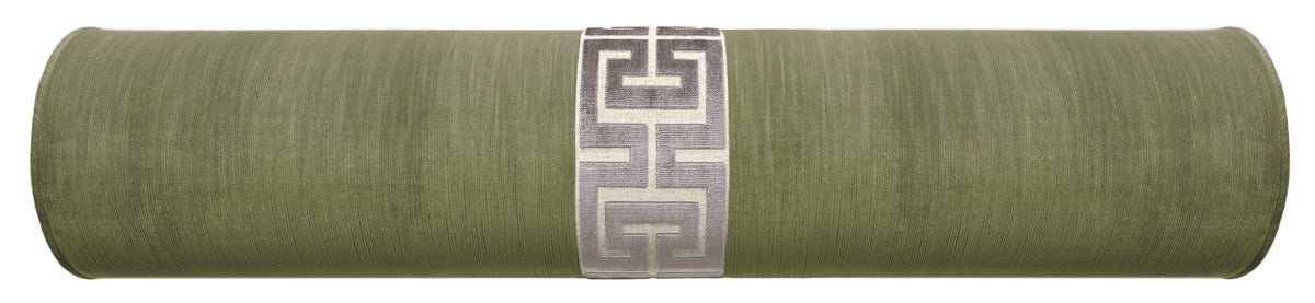 THE BOLSTER :: STRIE VELVET // SPANISH MOSS + GREEK TRIM