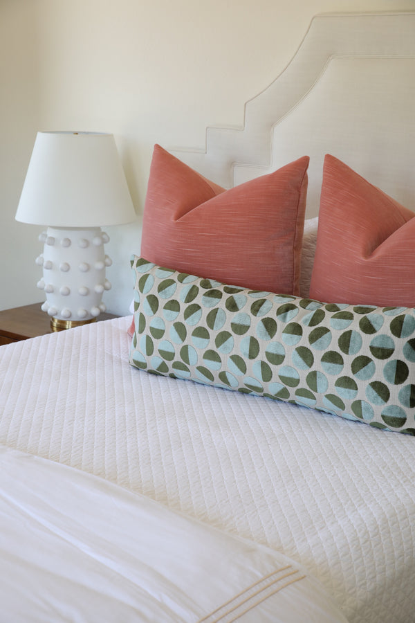 PAIR OF 26" STRIE VELVET // BLUSH