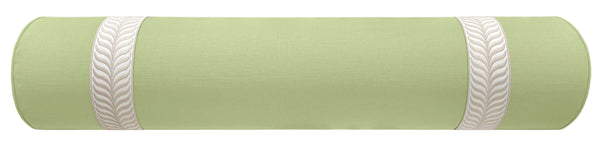 FINAL SALE : THE BOLSTER :: 9" X 48" CLASSIC LINEN // CELADON + TRELLIS TRIM // NATURAL