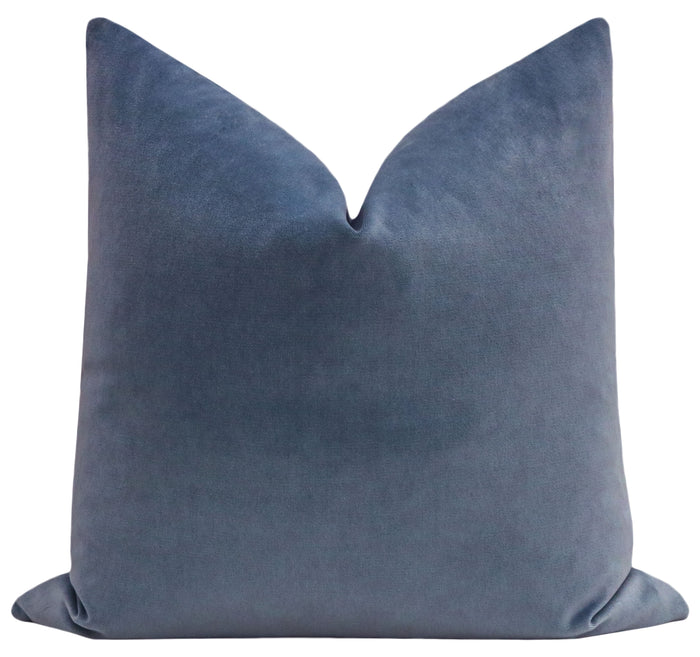 FINAL SALE : 18" X 18" SOCIETY VELVET // CAPRI BLUE PILLOW COVER