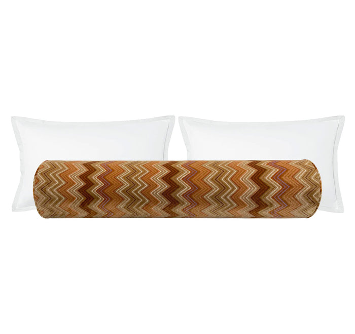 THE BOLSTER :: 9" X 48" CAPRIO CUT VELVET // AMBER