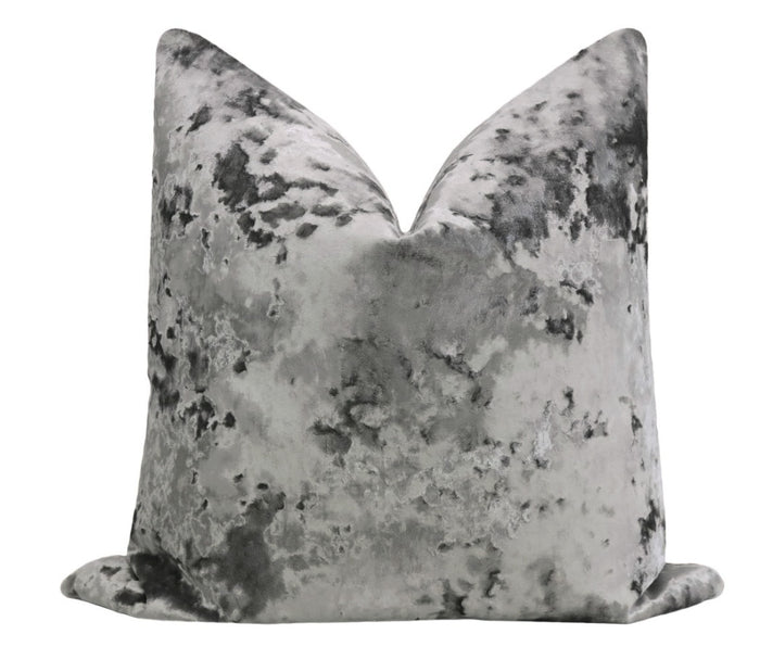 FINAL SALE : 20" X 20" LAVISH VELVET // CHARCOAL PILLOW COVER