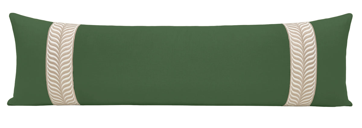 THE XL LUMBAR :: CLASSIC LINEN // BASIL + TRELLIS TRIM // NATURAL