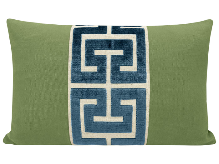 THE LITTLE LUMBAR :: CLASSIC LINEN // CLOVER + NAVY GREEK TRIM