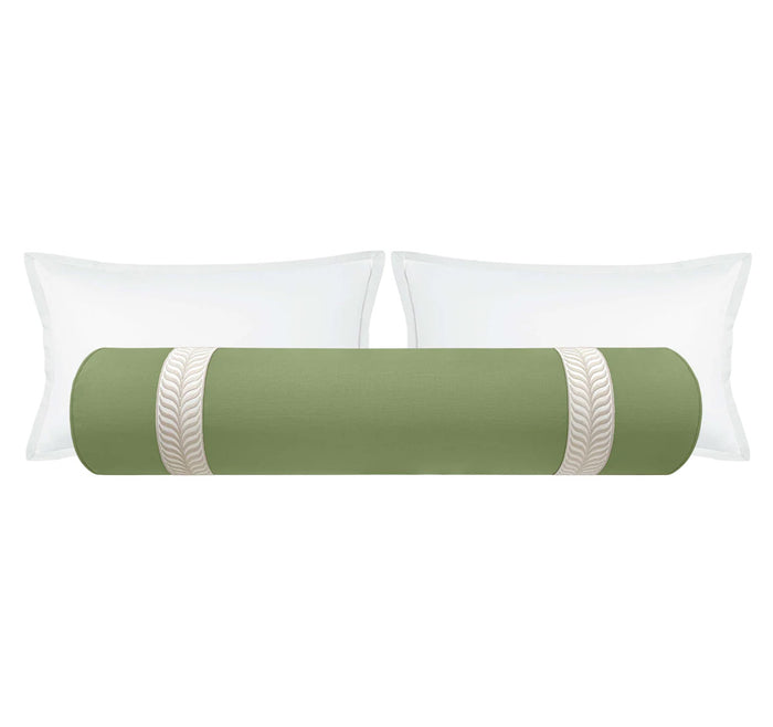 THE BOLSTER :: CLASSIC LINEN // CLOVER + TRELLIS TRIM // NATURAL