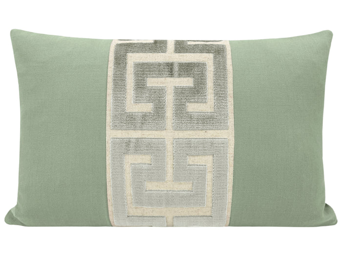 THE LITTLE LUMBAR :: CLASSIC LINEN // EUCALYPTUS + PLATINUM GREEK TRIM