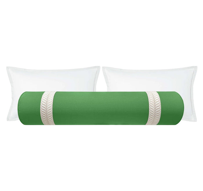 THE BOLSTER :: CLASSIC LINEN // KELLY GREEN + TRELLIS TRIM // NATURAL