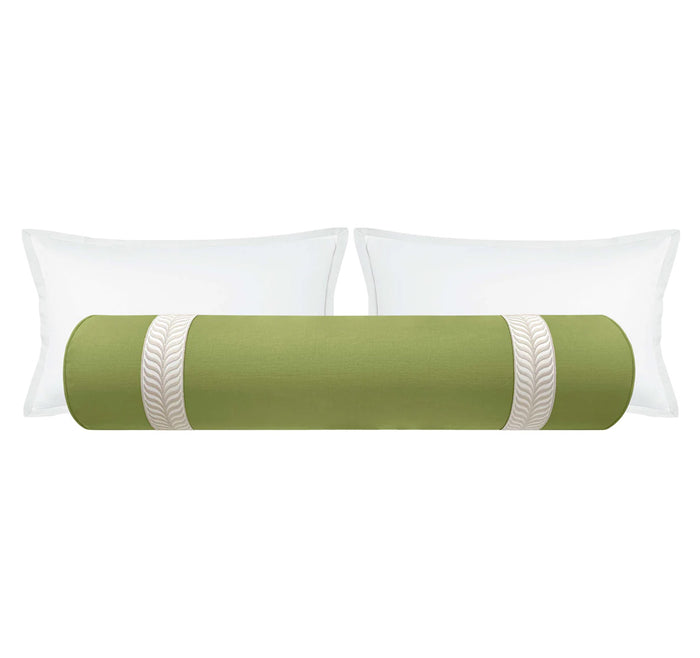 THE BOLSTER :: CLASSIC LINEN // OLIVE + TRELLIS TRIM // NATURAL