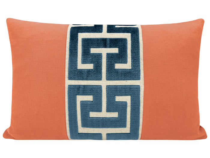 THE LITTLE LUMBAR :: CLASSIC LINEN // PERSIMMON + NAVY GREEK TRIM