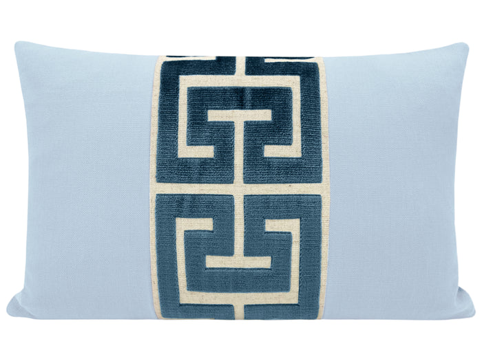 THE LITTLE LUMBAR :: CLASSIC LINEN // POWDER BLUE + NAVY GREEK TRIM