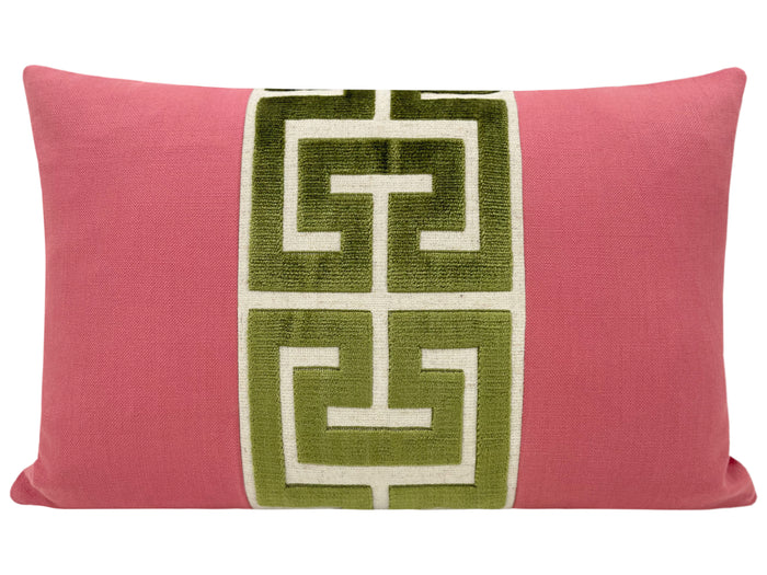 THE LITTLE LUMBAR :: CLASSIC LINEN // ROSÉ PINK + OLIVE GREEK TRIM