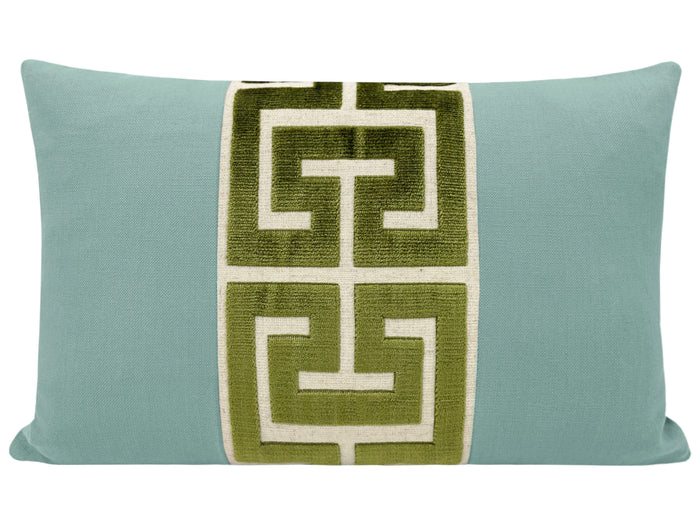 THE LITTLE LUMBAR :: CLASSIC LINEN // SPA BLUE + OLIVE GREEK TRIM