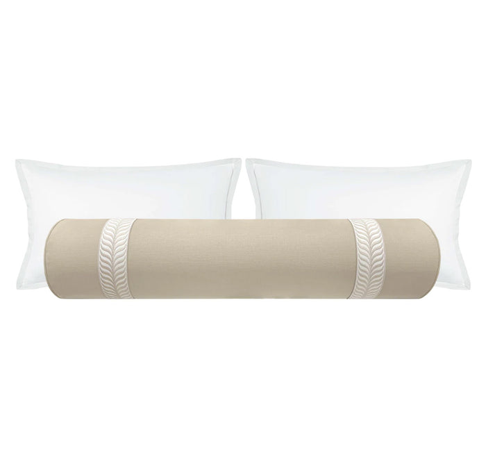 THE BOLSTER :: CLASSIC LINEN // STONE + TRELLIS TRIM // NATURAL