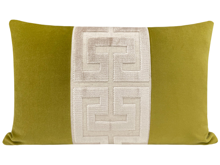 THE LITTLE LUMBAR :: CLASSIC VELVET // CHARTREUSE  + GREEK TRIM // CASHMERE