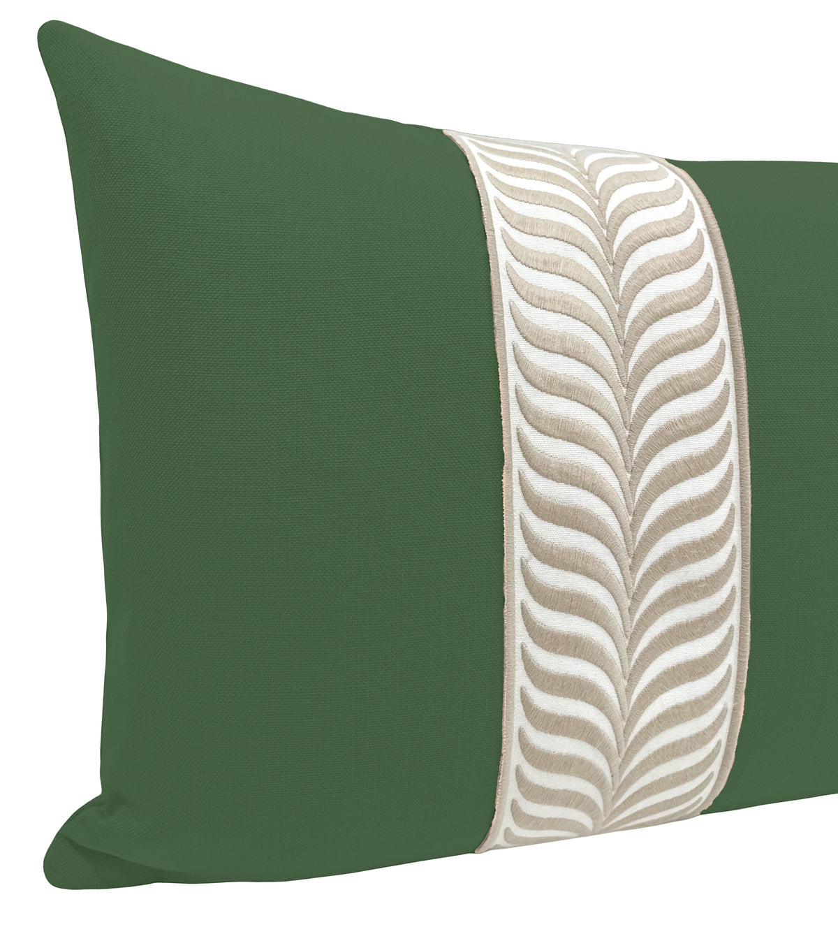 THE XL LUMBAR :: CLASSIC LINEN // BASIL + TRELLIS TRIM // NATURAL