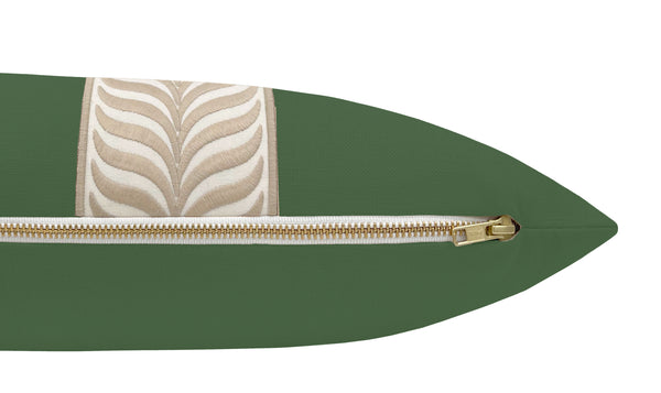 THE XL LUMBAR :: CLASSIC LINEN // BASIL + TRELLIS TRIM // NATURAL