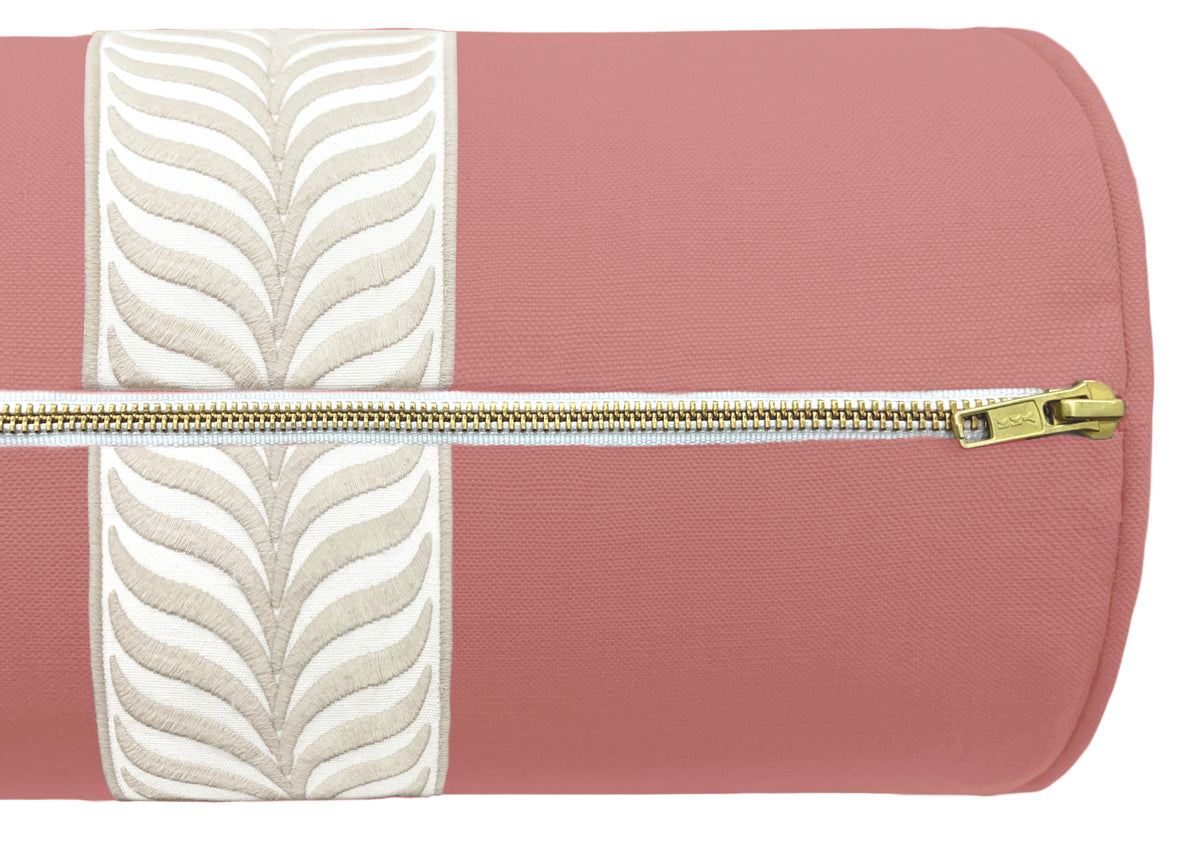 THE BOLSTER :: CLASSIC LINEN // CARNATION + TRELLIS TRIM // NATURAL