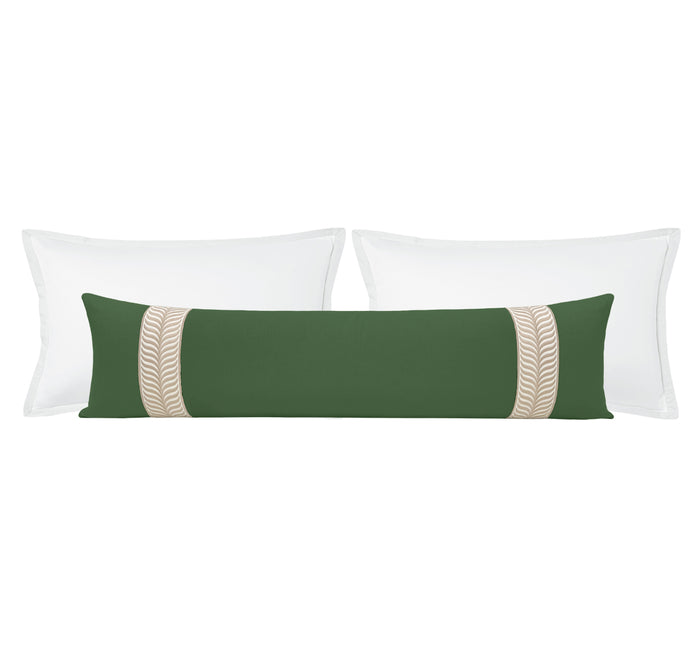 THE XL LUMBAR :: CLASSIC LINEN // BASIL + TRELLIS TRIM // NATURAL