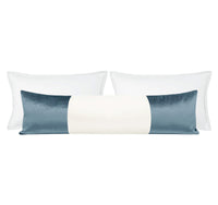 THE XL LUMBAR :: COLORBLOCK FAUX SILK VELVET // FRENCH BLUE