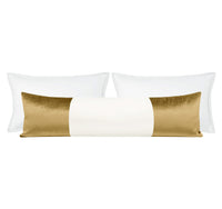 THE XL LUMBAR :: COLORBLOCK FAUX SILK VELVET // GOLD