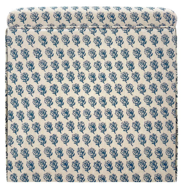 THE SKIRTED OTTOMAN :: DANDY BLOCK PRINT
