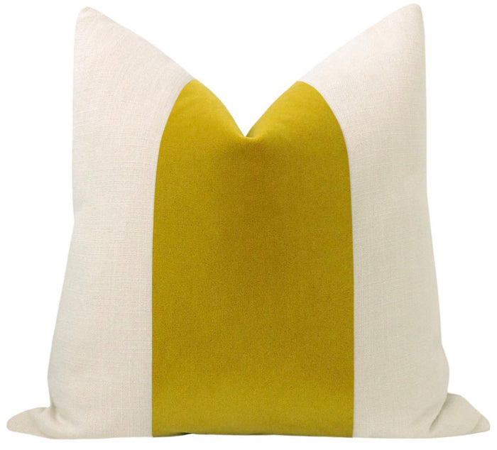 FINAL SALE : PANEL :: 18" X 18" MOHAIR VELVET // CHARTREUSE PILLOW COVER