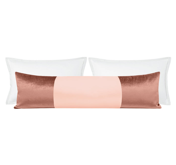 THE XL LUMBAR :: MONOCHROMATIC FAUX SILK VELVET // ROSE GOLD