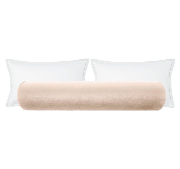 THE BOLSTER :: FAUX SILK VELVET // CAMEO