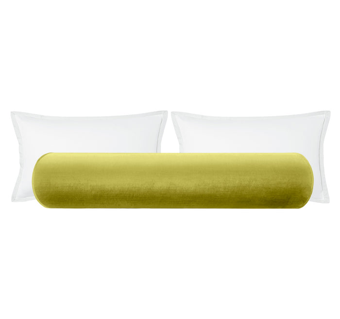 THE BOLSTER :: FAUX SILK VELVET // CHARTREUSE