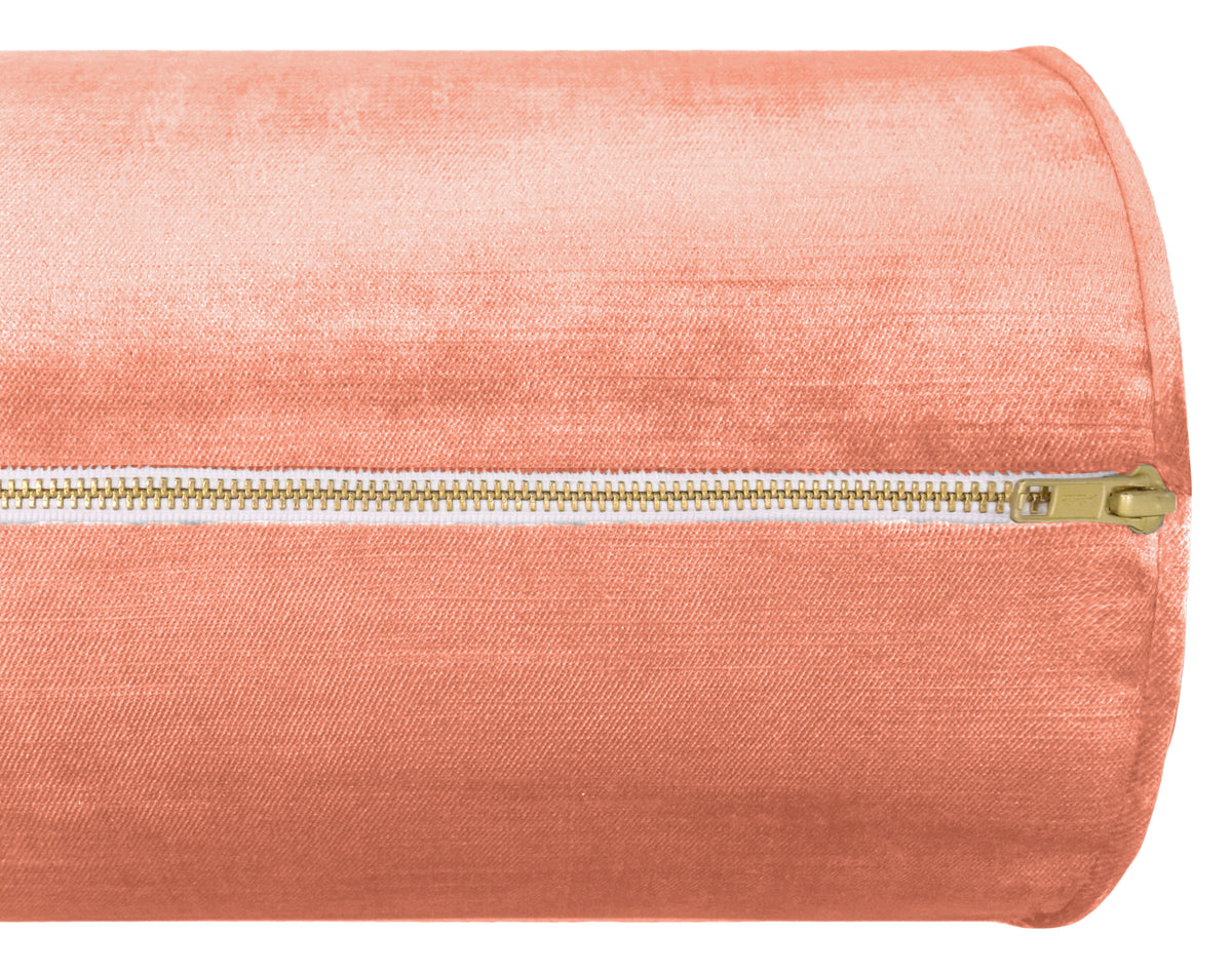 THE BOLSTER :: FAUX SILK VELVET // CORAL