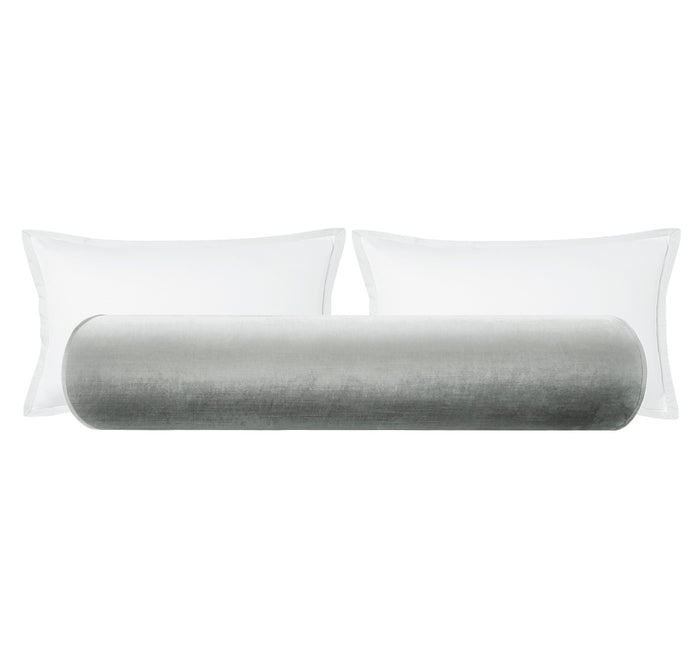 THE BOLSTER :: FAUX SILK VELVET // FRENCH GREY