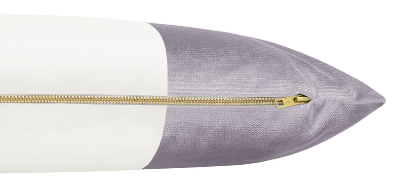 THE XL LUMBAR :: COLORBLOCK FAUX SILK VELVET // LAVENDER