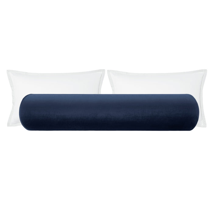 THE BOLSTER :: FAUX SILK VELVET // NAVY BLUE