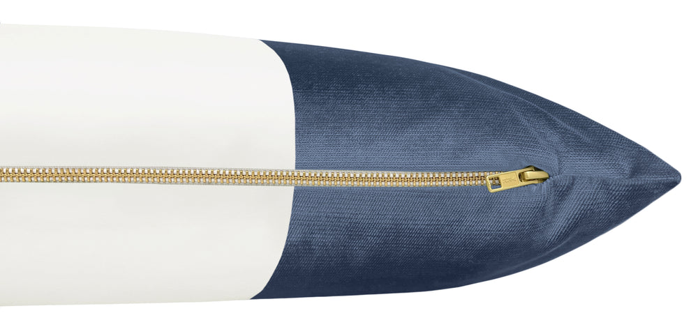 THE XL LUMBAR :: COLORBLOCK FAUX SILK VELVET // PRUSSIAN BLUE – Little ...