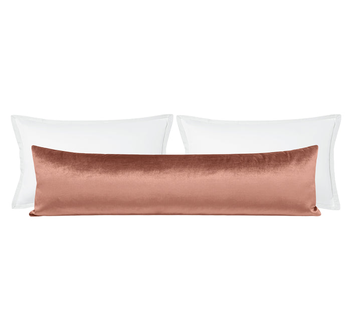 THE XL LUMBAR :: FAUX SILK VELVET // ROSE GOLD