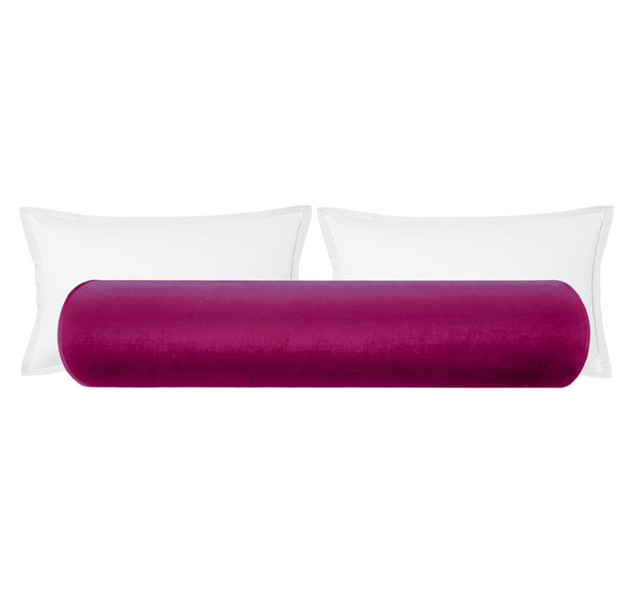 THE BOLSTER :: FAUX SILK VELVET // MAGENTA