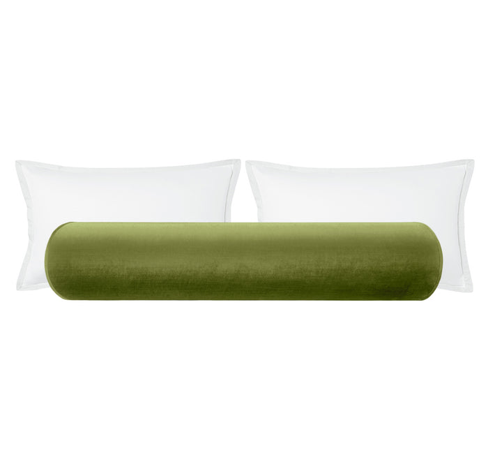 THE BOLSTER :: FAUX SILK VELVET // OLIVE