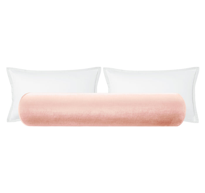 THE BOLSTER :: FAUX SILK VELVET // PINK PEONY