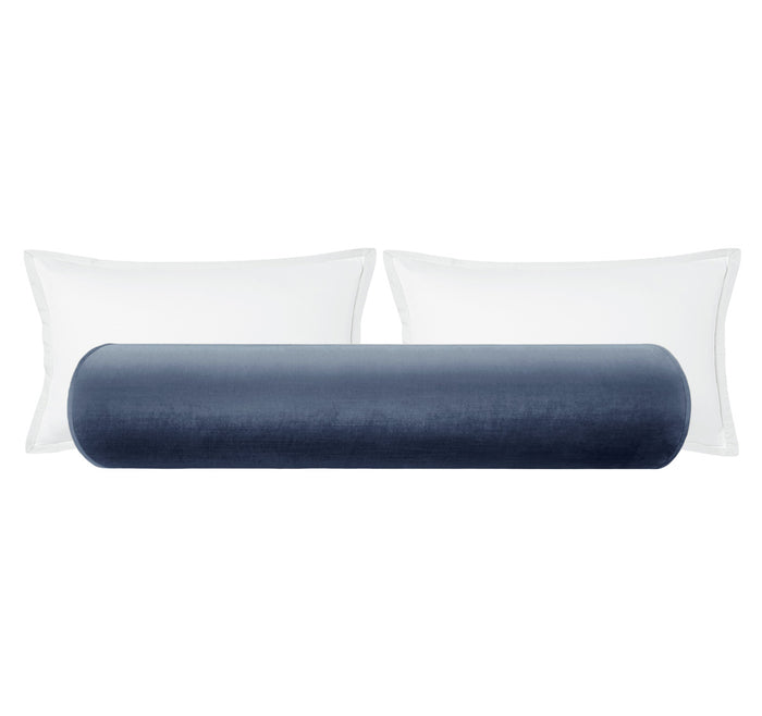 THE BOLSTER :: FAUX SILK VELVET // PRUSSIAN BLUE