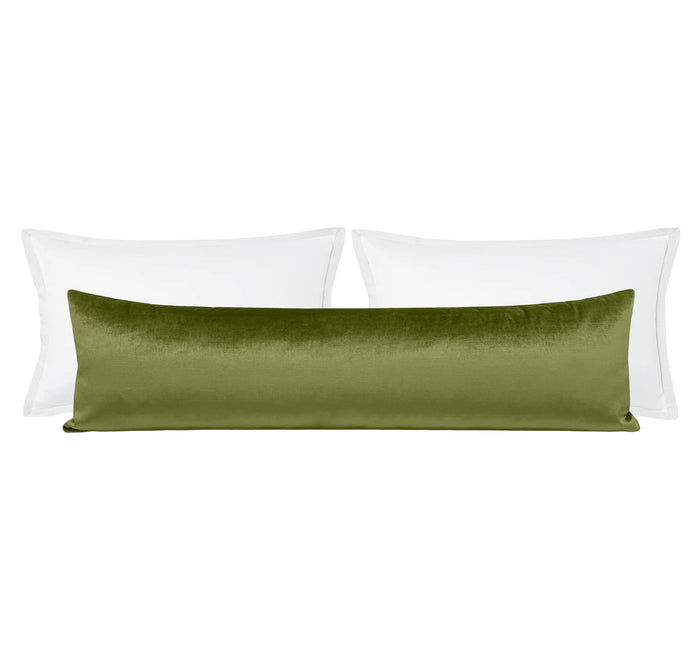 THE XL LUMBAR :: FAUX SILK VELVET // OLIVE