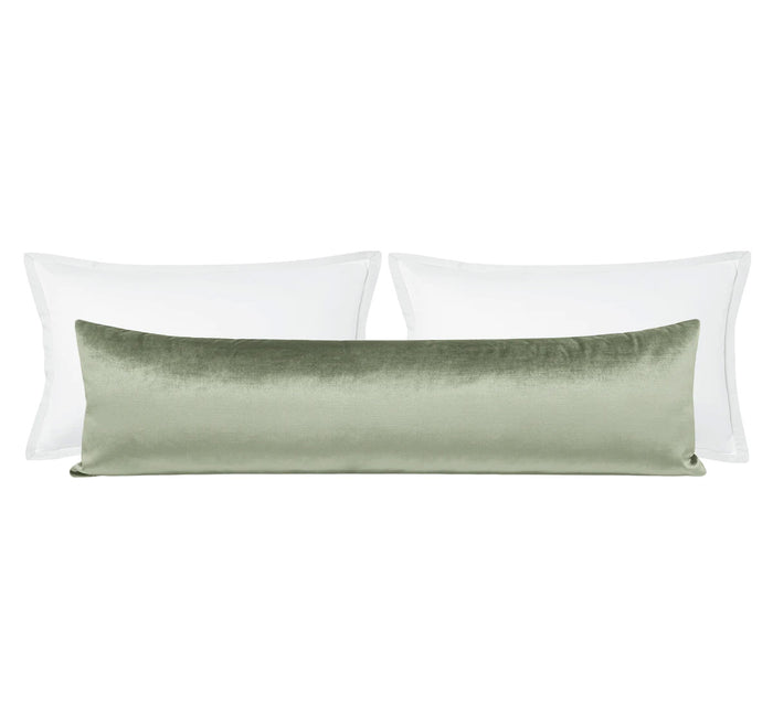 THE XL LUMBAR :: FAUX SILK VELVET // PISTACHIO