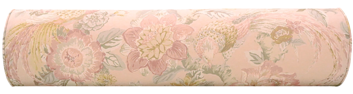 FINAL SALE : THE BOLSTER :: 9" X 36" FLORAL AVIARY PRINT // BLUSH