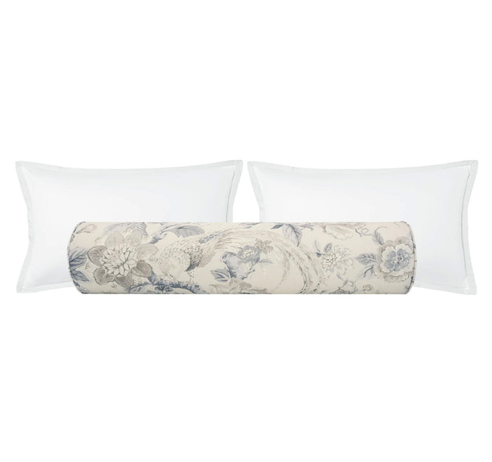 THE BOLSTER :: FLORAL AVIARY PRINT // DELFT