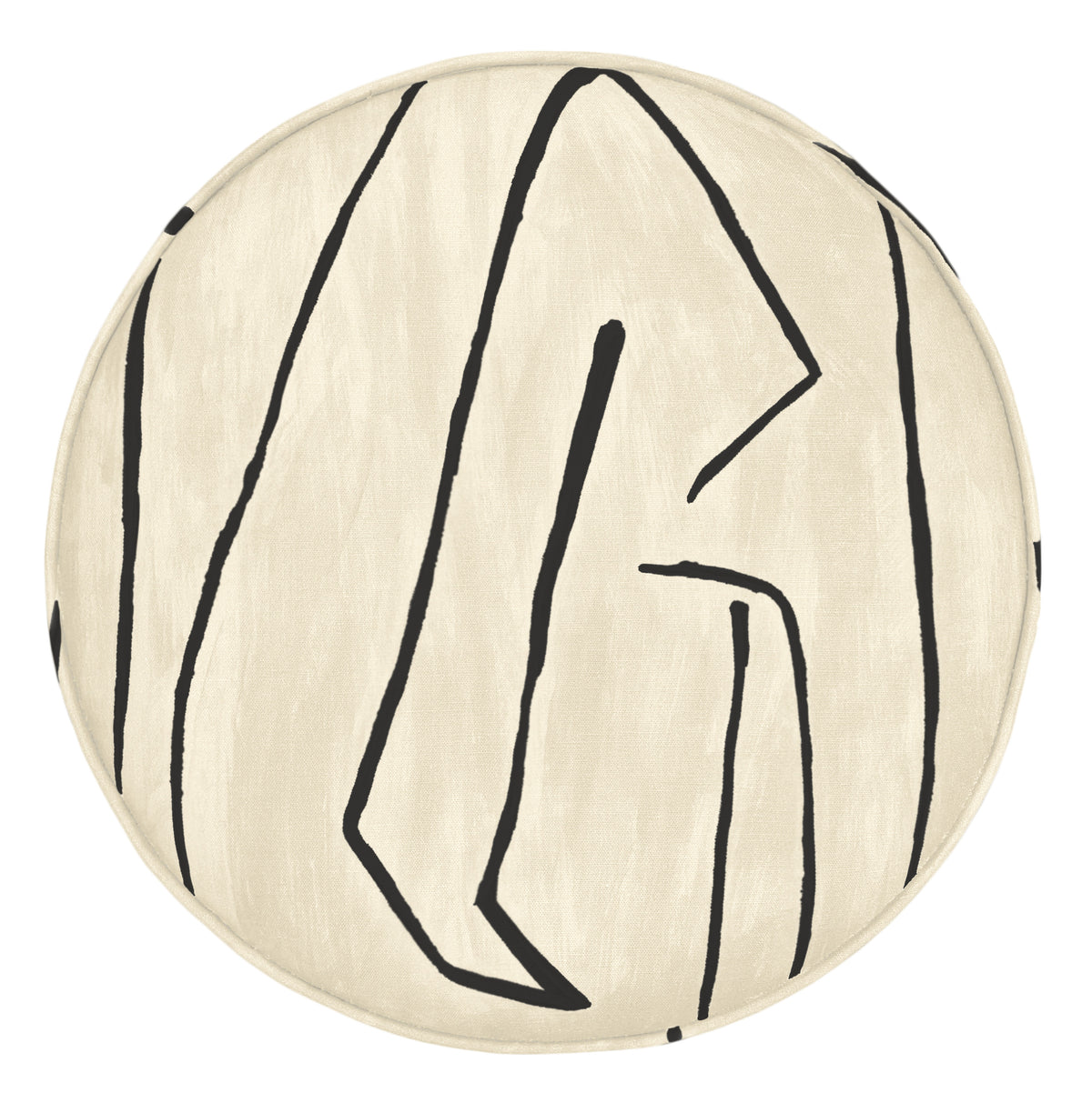 THE TIGHT ROUND OTTOMAN :: GRAFFITO // LINEN + ONYX