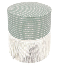 THE TIGHT ROUND OTTOMAN :: HAMPTON TWEED + BULLION FRINGE | LDC