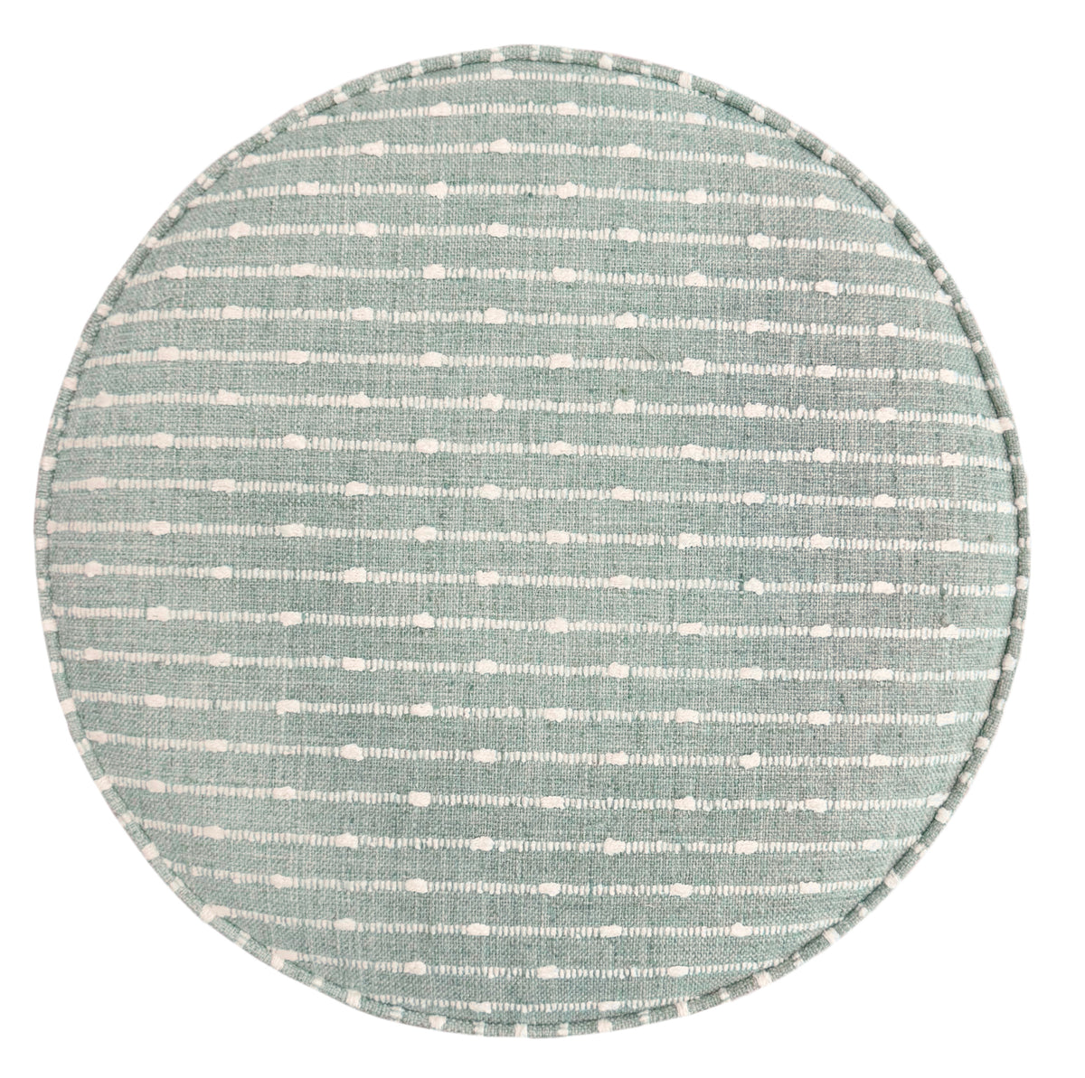 THE TIGHT ROUND OTTOMAN :: HAMPTON TWEED + BULLION FRINGE | LDC