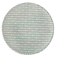THE TIGHT ROUND OTTOMAN :: HAMPTON TWEED + BULLION FRINGE | LDC